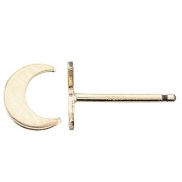 14k GF Moon Stud Post Earrings - Picture 3 of 5